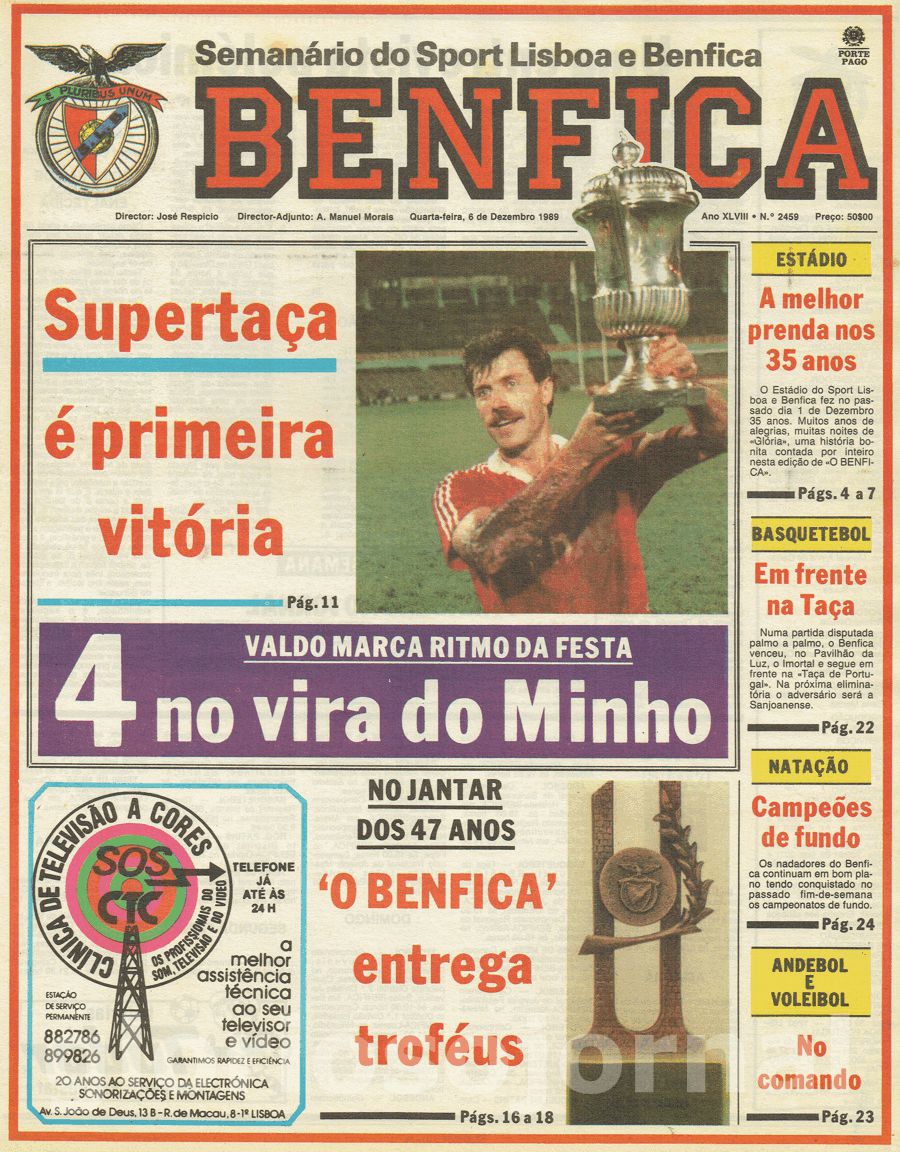 jornal o benfica 2459 1989-12-06